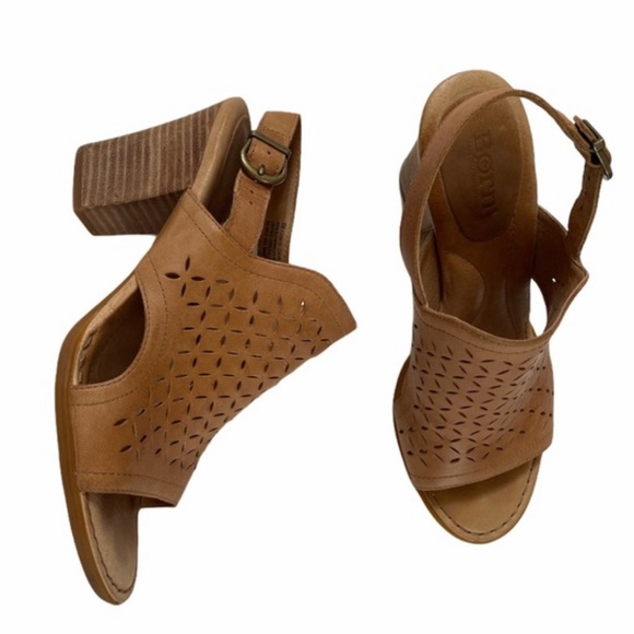 Born Shoes - Born Laser Cut Block Heel Sandals
